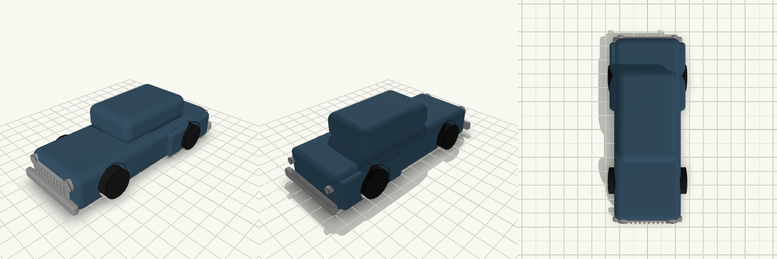 Stylized Mid-Century Sedan