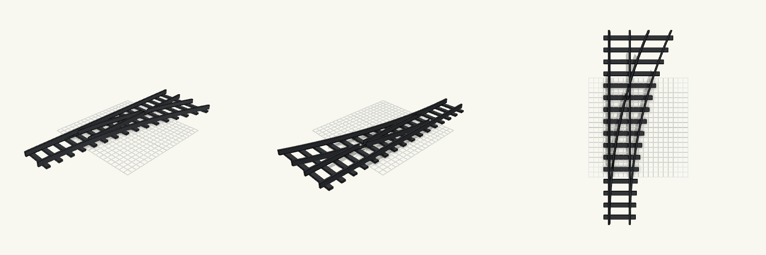 Lego style R120 Fixed Track Switch