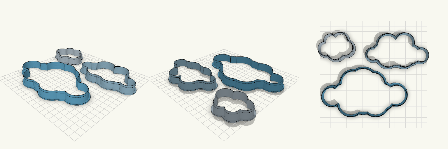 Cloud Cookie Cutter Trio