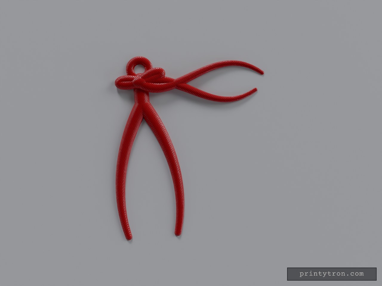 Wishbone Pendant with Windblown Ribbon