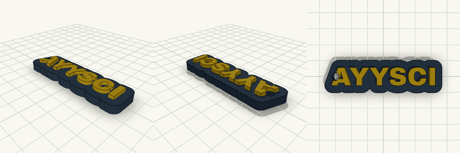 Chunky Modern Type Keychain