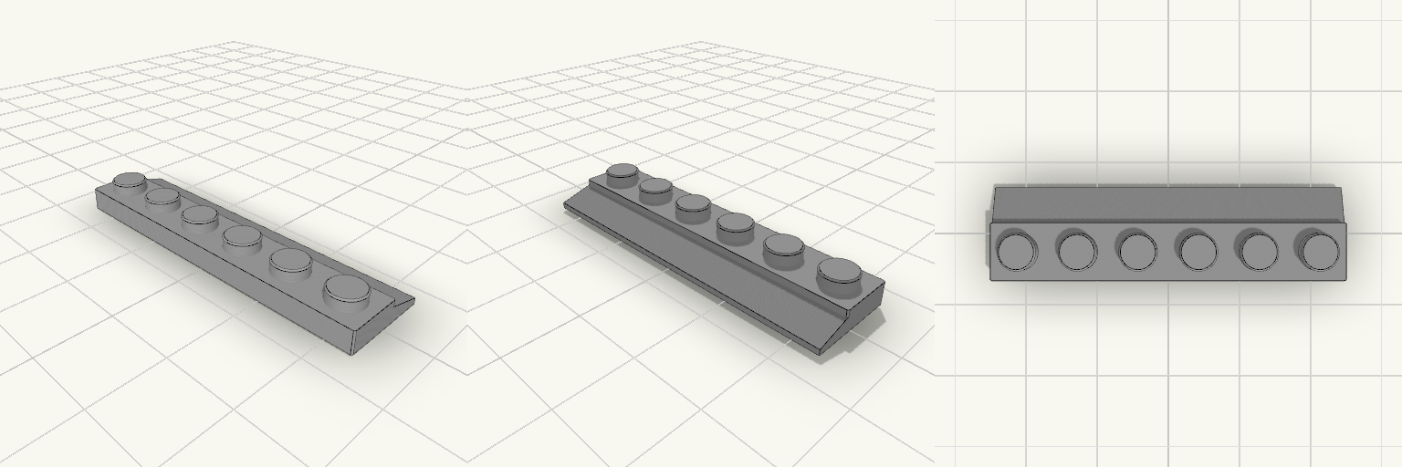 Lego piece for wagon door runner with thinner teeth bit slightly smaller