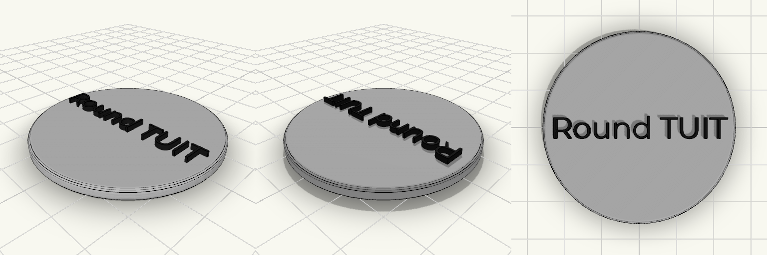 Round Tuit Dual-Sided Token, V 1