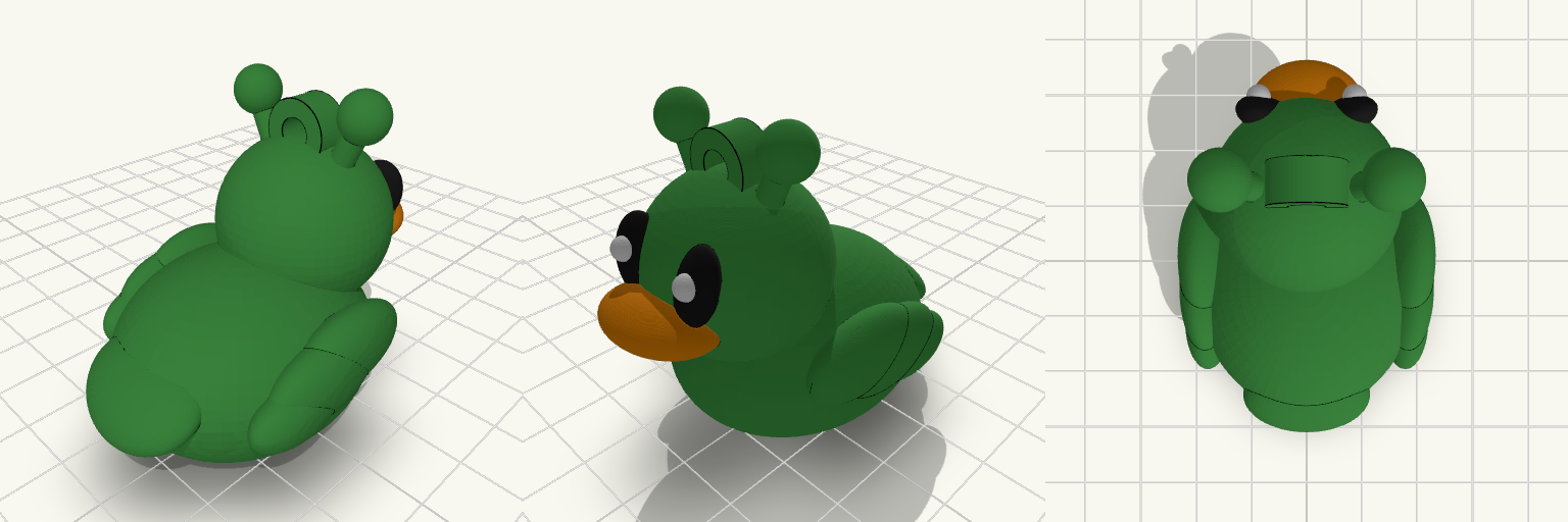 Eyeless Alien Duck Keychain