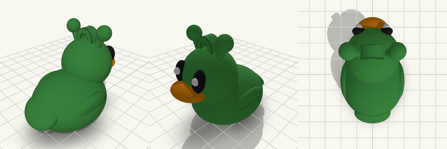 Eyeless Alien Duck Keychain