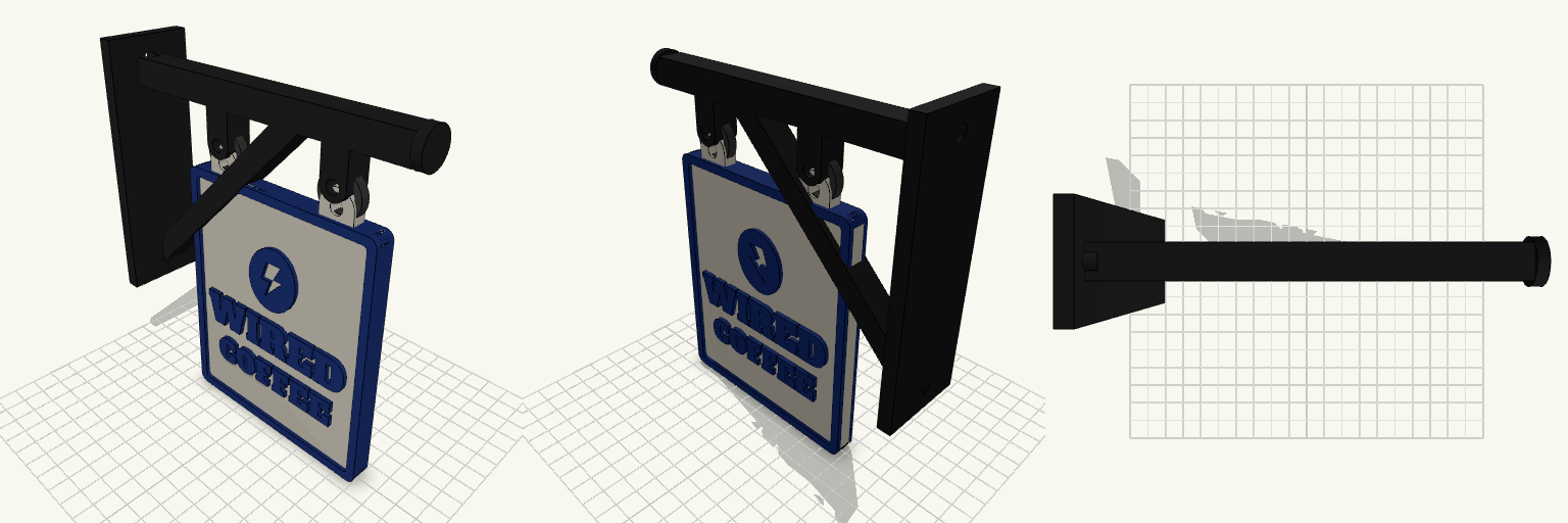 Wired Coffee Sign Assembly