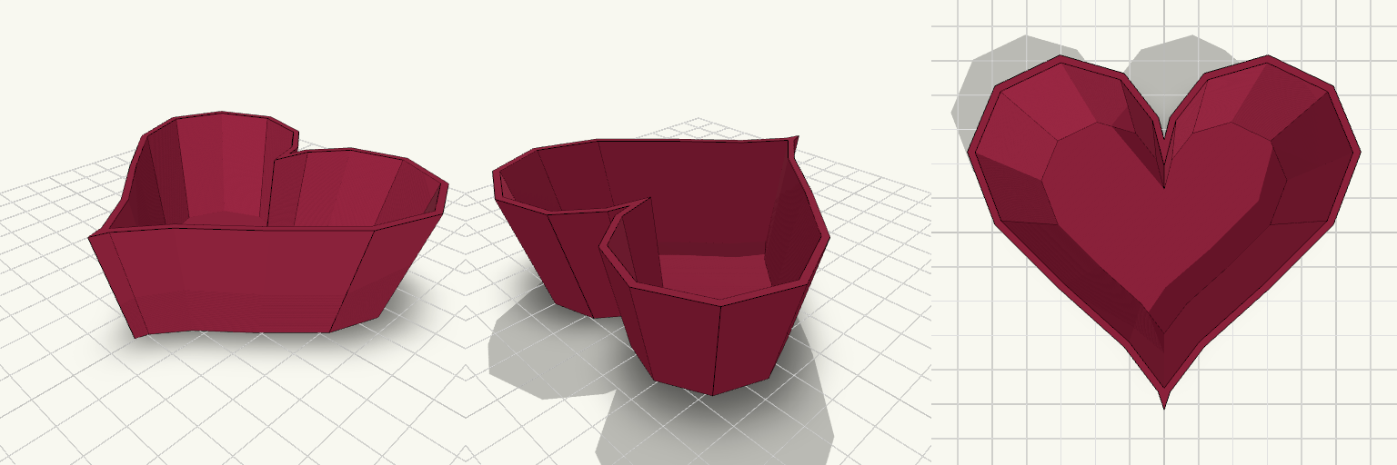Low-Poly Flared Heart Vase