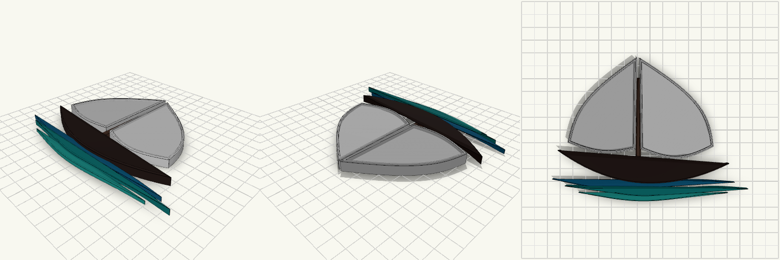 150mm Layered Sailboat Emblem