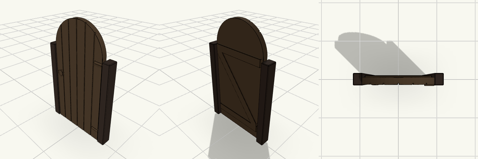 OO Scale Wooden Side Gate rounded top