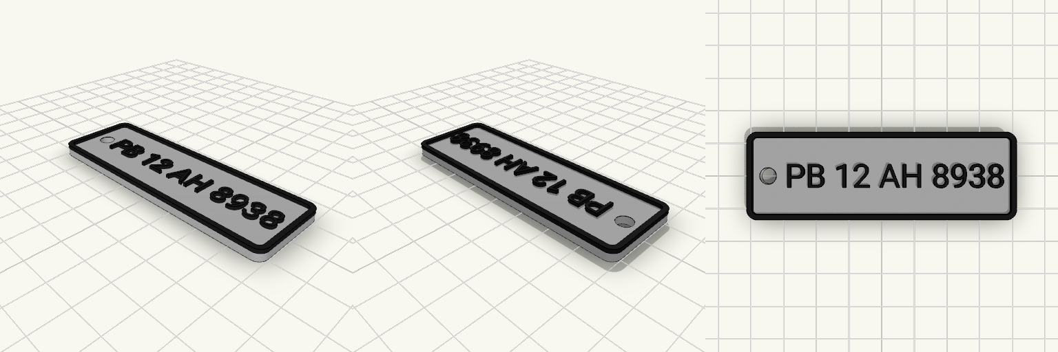Keyring Loop Registration Plate