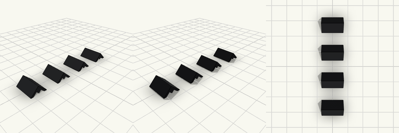 Roof ridge tile for oo scale houses
