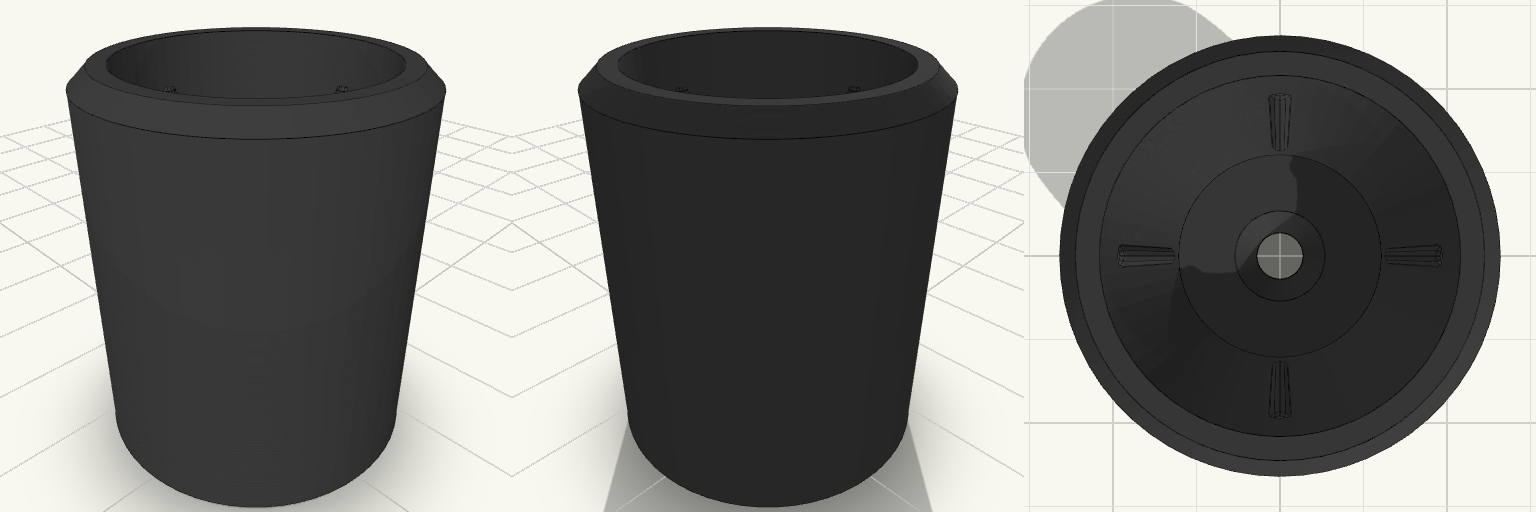 22.5mm Shower Bracket Cup — 3D model generated and downloaded as STL from Printytron