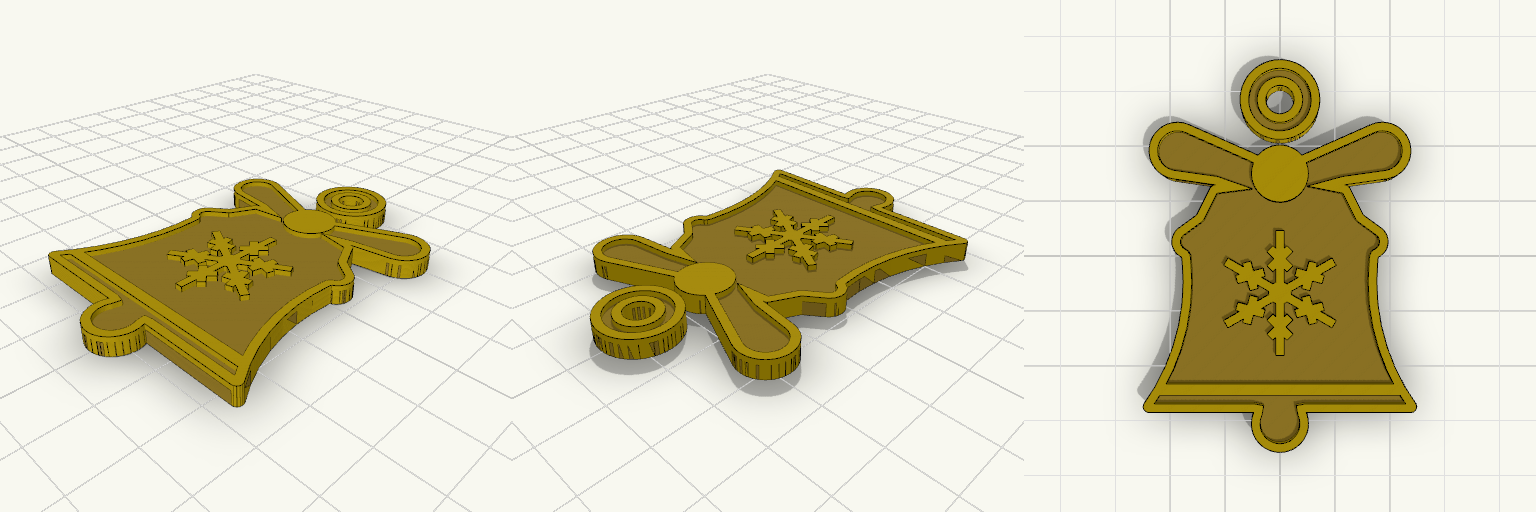 Stylized Snowflake Bell Ornament