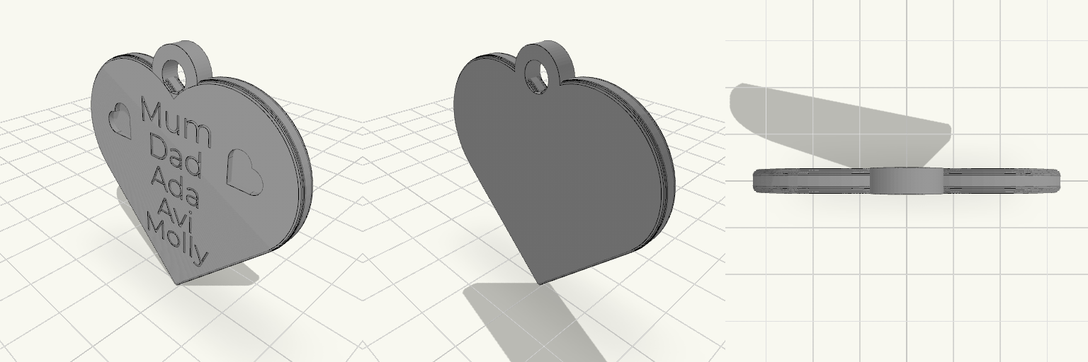 Engraved Family Roll-Call Heart