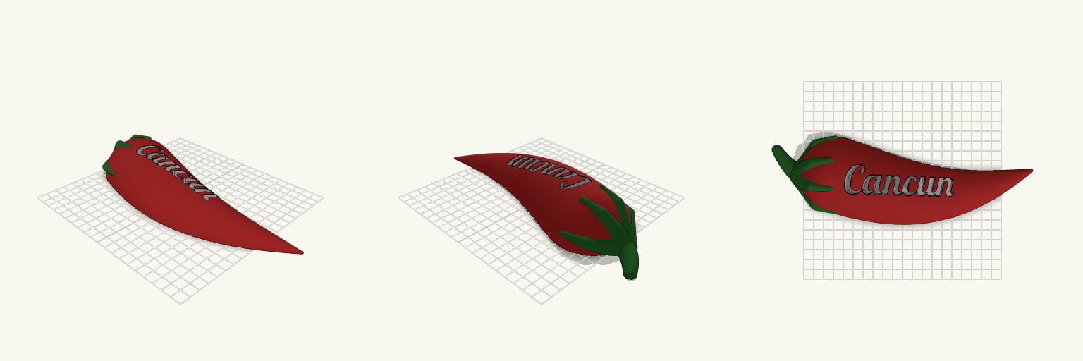 Curved Script Chili Sign