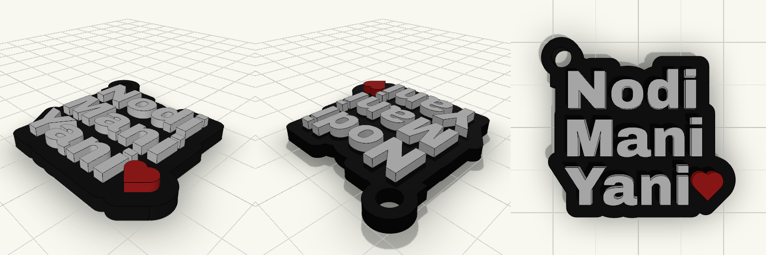 Stacked Name Keychain Pendant