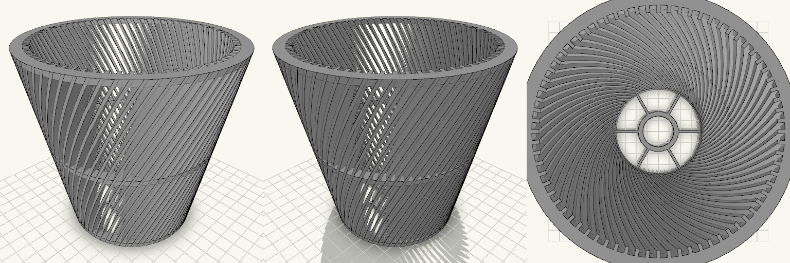Helix — Open-Frame Twisted Fin Lamp Shade