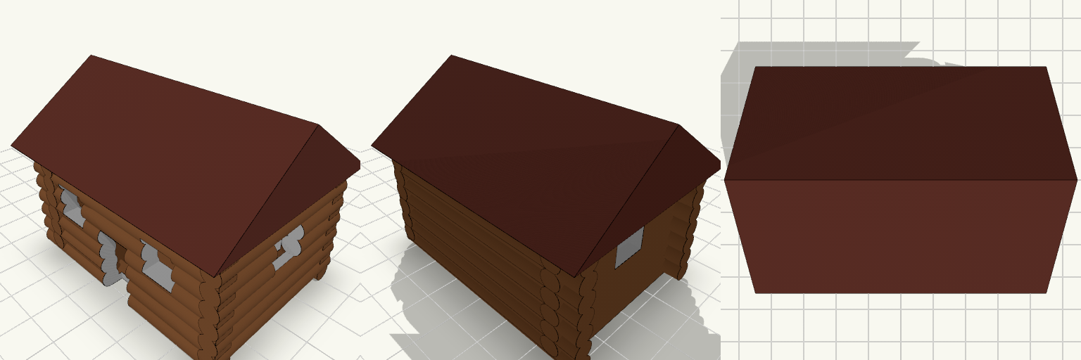 Miniature Log Cabin for Toy Trains