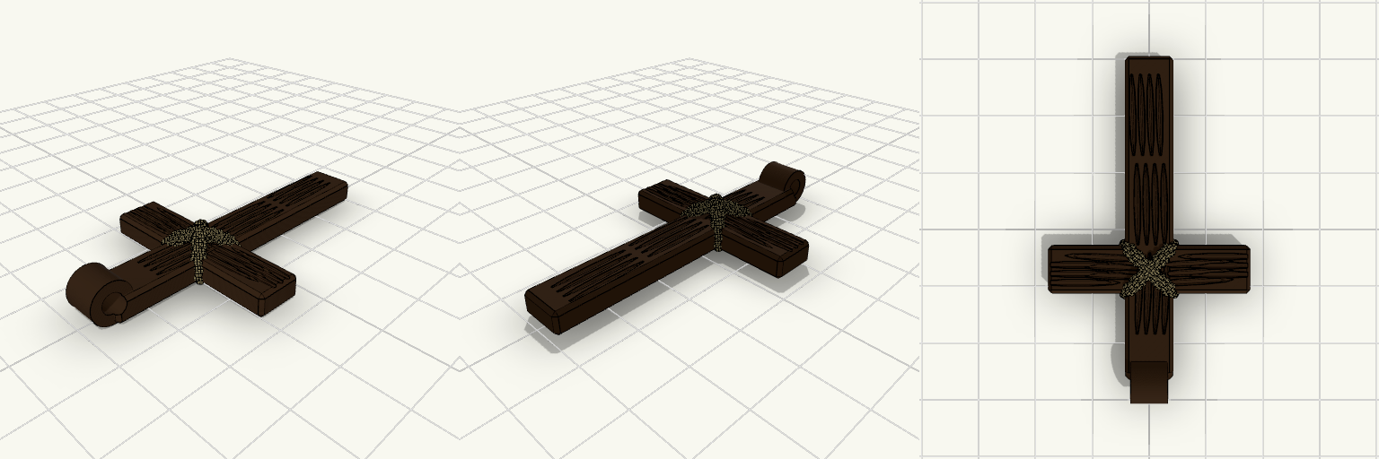 Support-Free Braided Crucifix Pendant