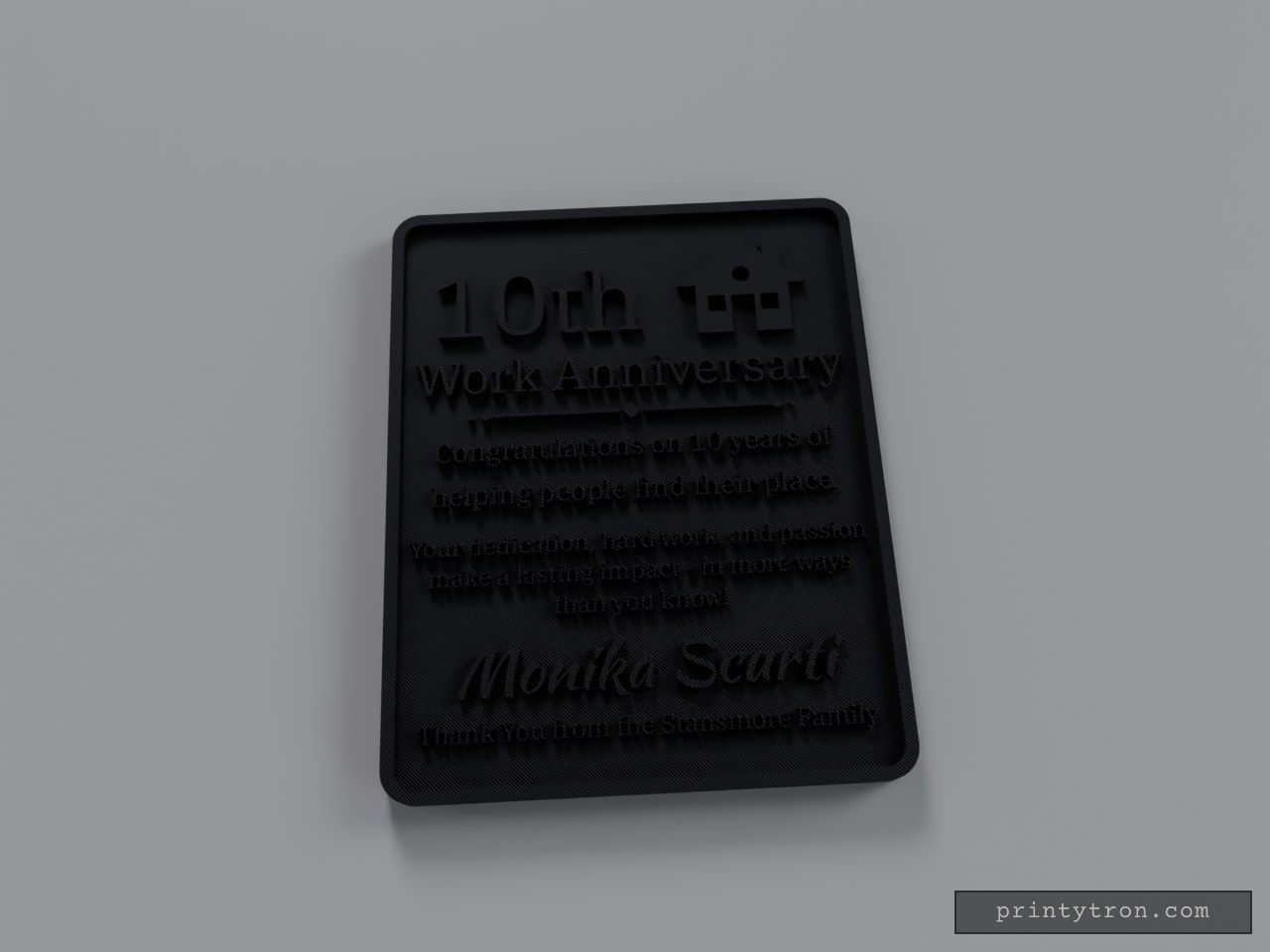 Realtor Anniversary Commemorative Plaque