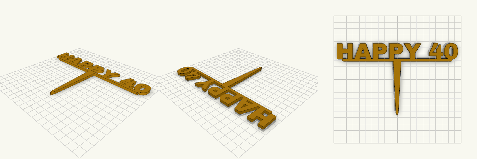 Happy 40 Birthday Cake Topper