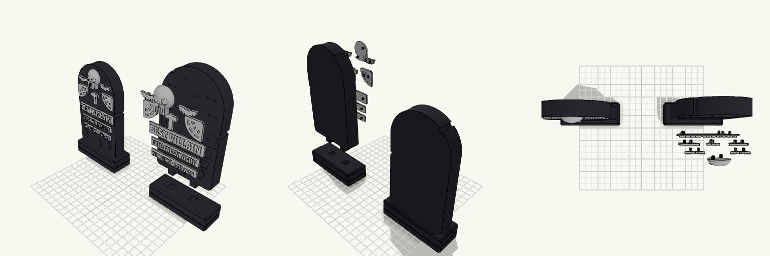 Halloween Gravestone Trophy, Glue-Together Kit