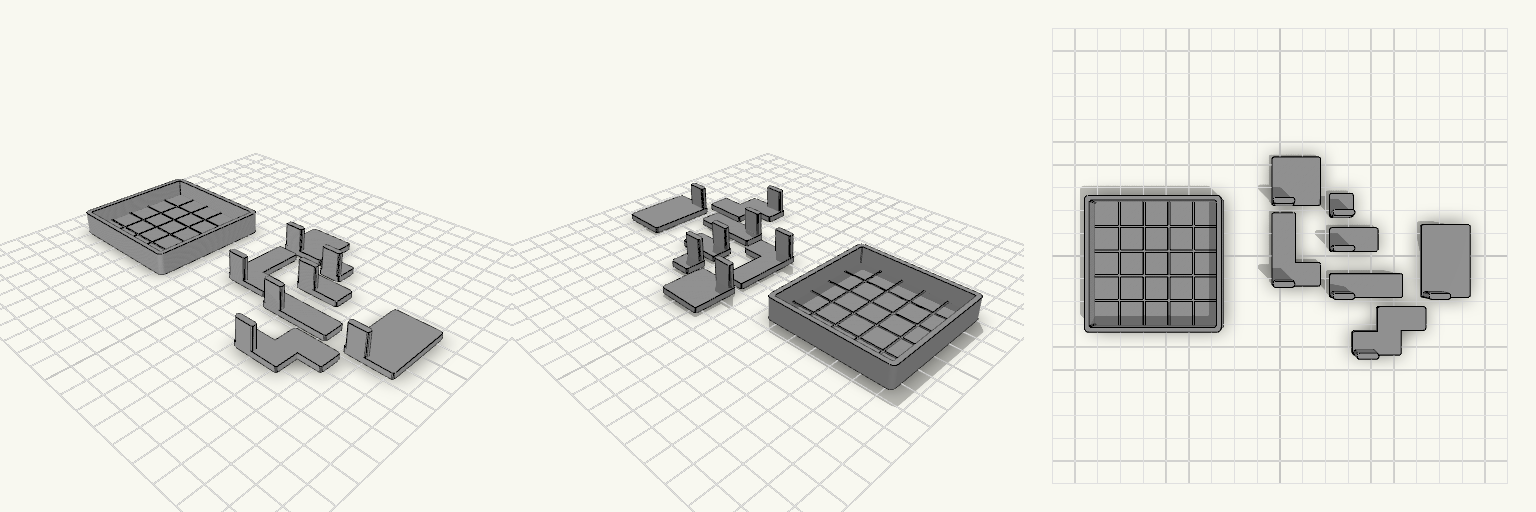 Grid Tray And Puzzle Blocks