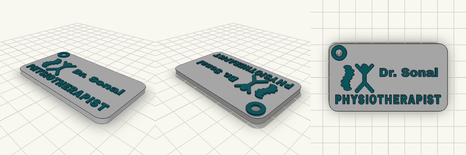 Physiotherapist Keychain, 70x40 mm Bold