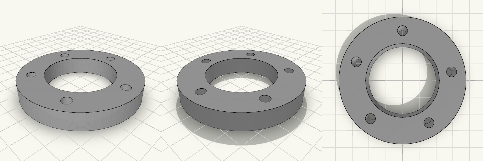 69 mm Round Spacer, 5 Holes