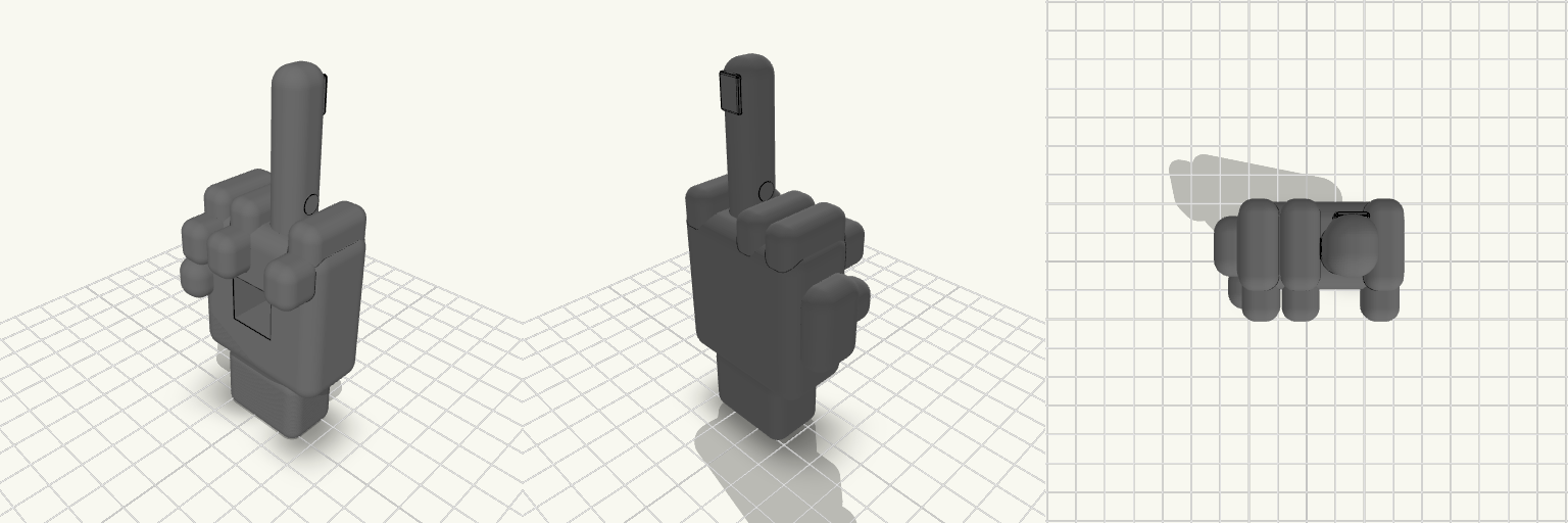 14 x 14 x 13 mm Palm Cavity Hand