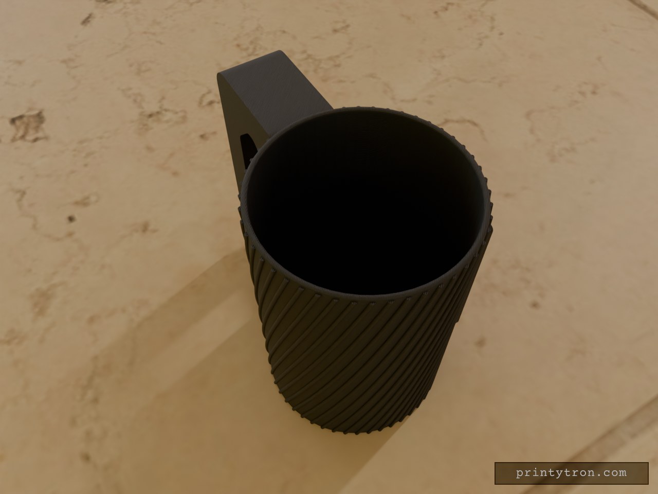 Obsidian — Ribbed Can Cooler with Handle