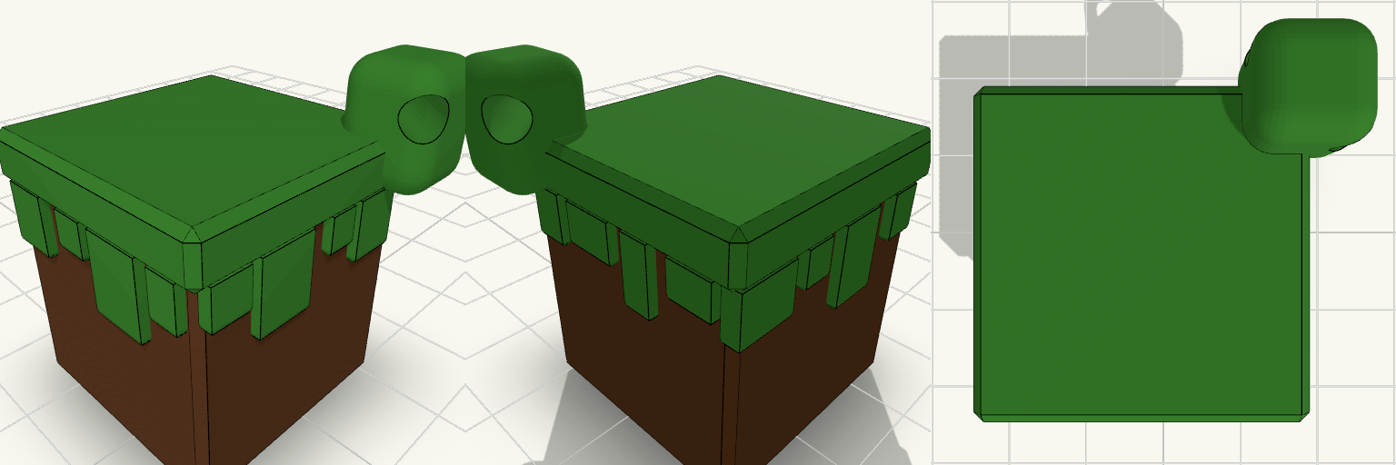 Minecraft Grass Block Keychain