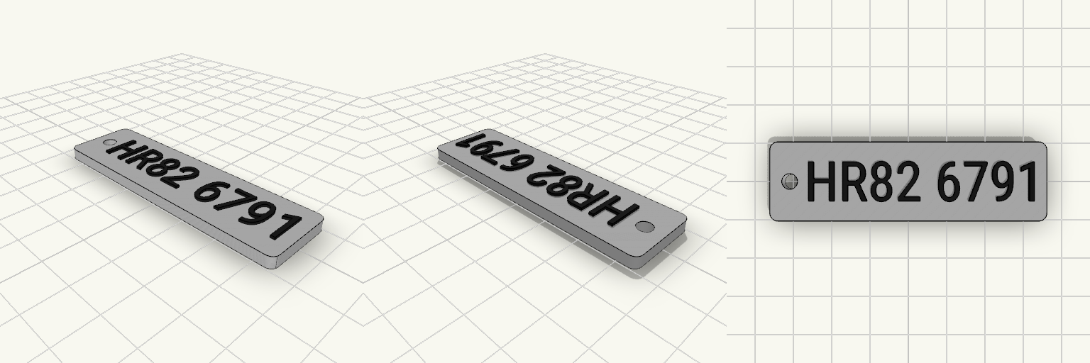 Indian Number Plate Keychain HR82 6791