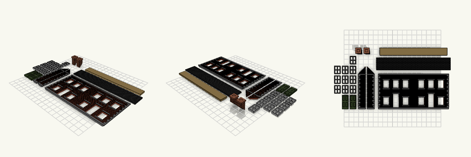 OO Gauge semi detached house central doors and sloped chimneys