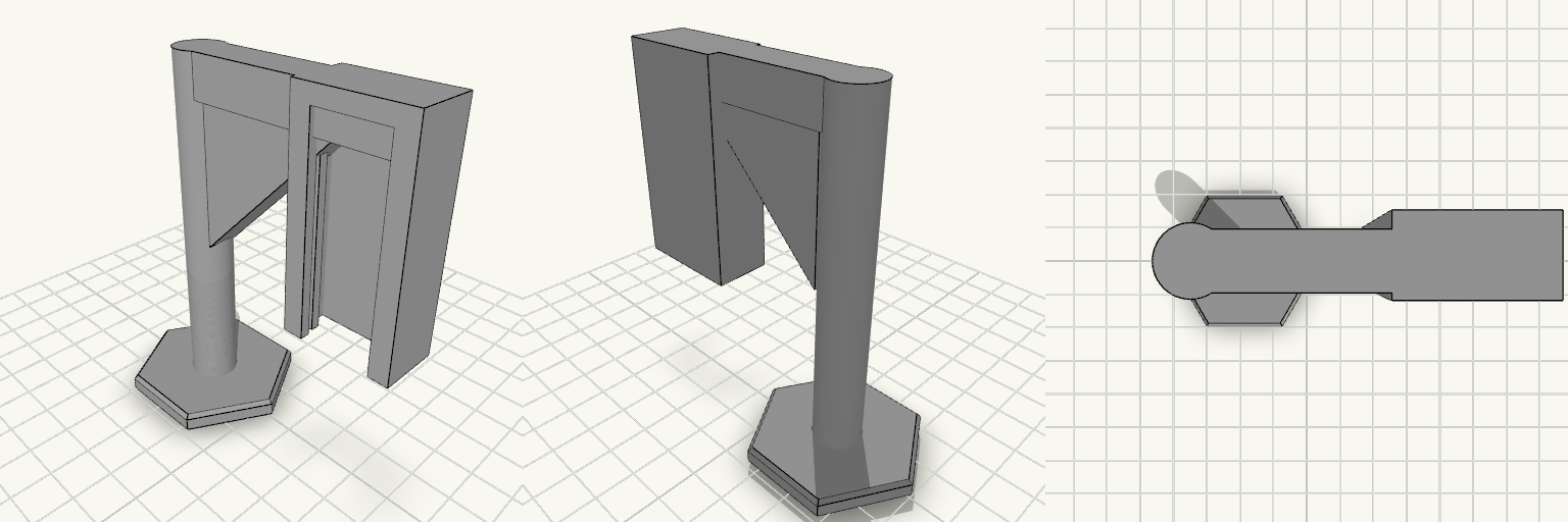 Cross Arm Traffic Light Pole Model