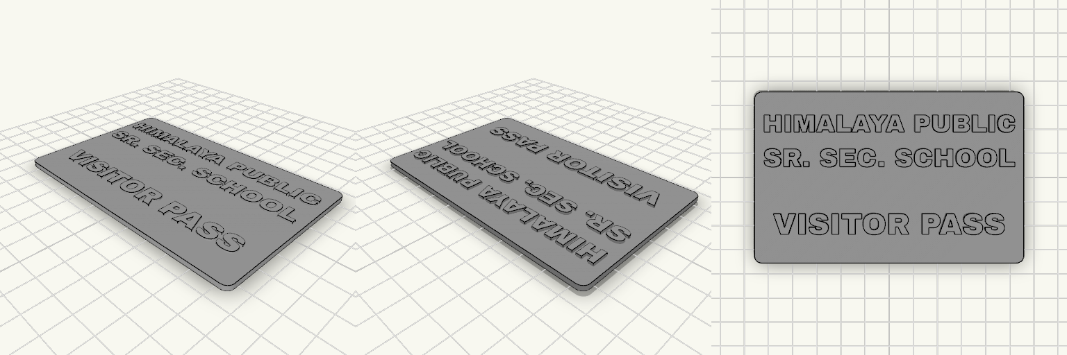 Raised-Text Visitor Pass 110x70 mm