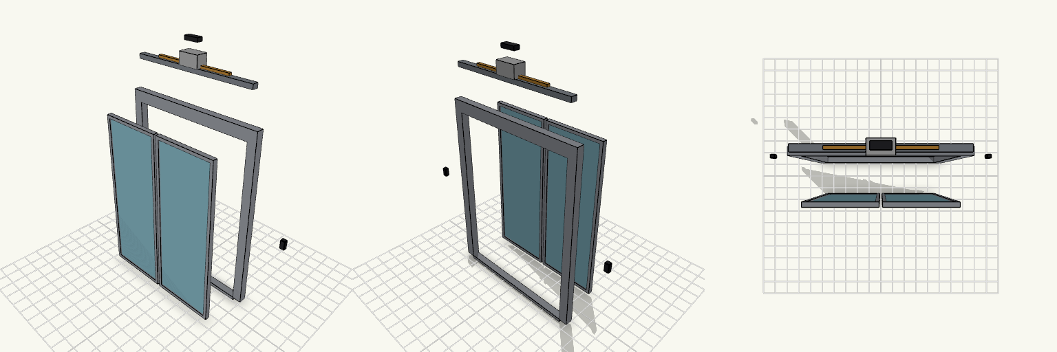 整套装配总参考图1800×2400mm Opening Double Door Frame, 1:20