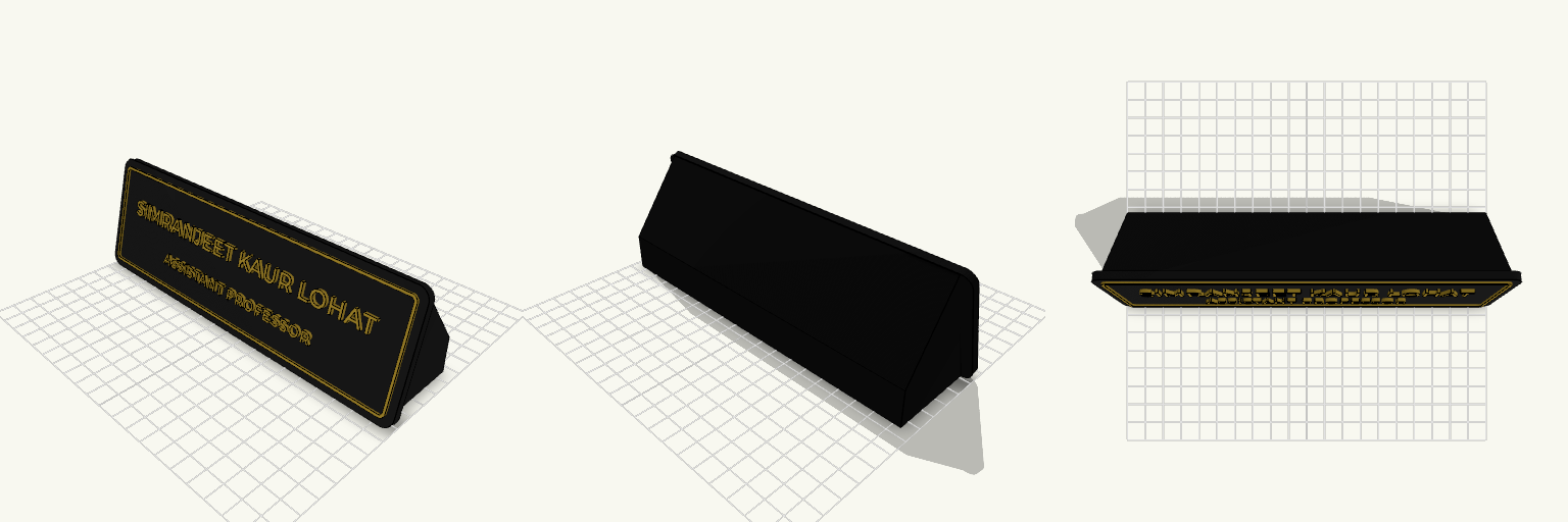 Black and Gold Wedge Desk Nameplate