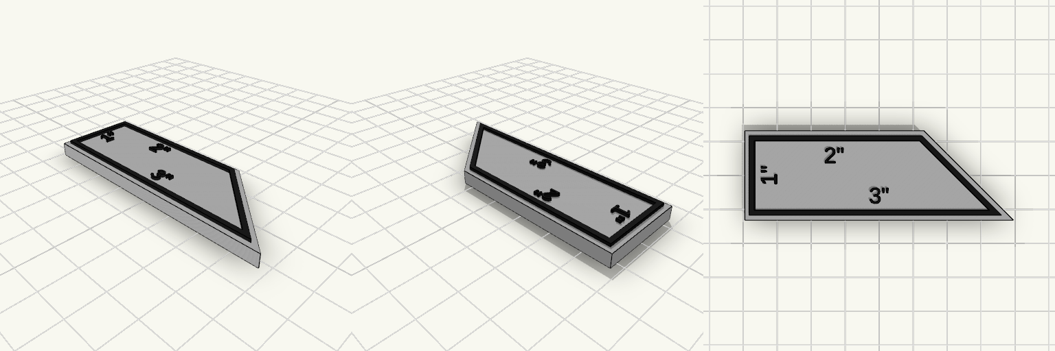 Rectangular Trapezoid Ruler, White and Black