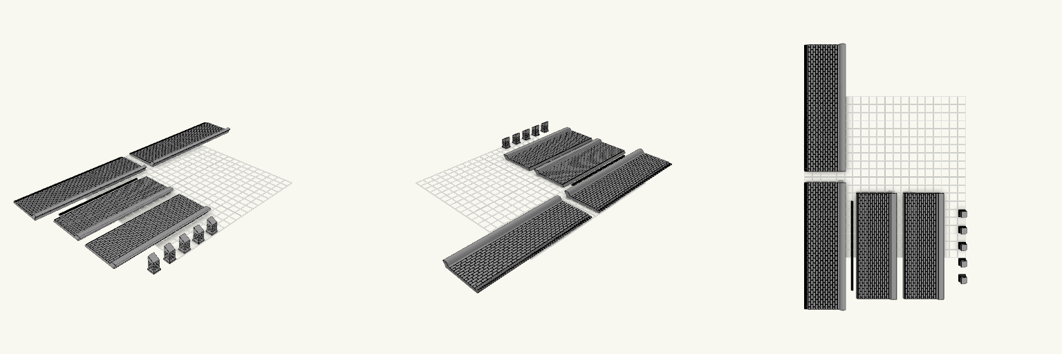 Oo scale buildings half relief roof with ridge tiles