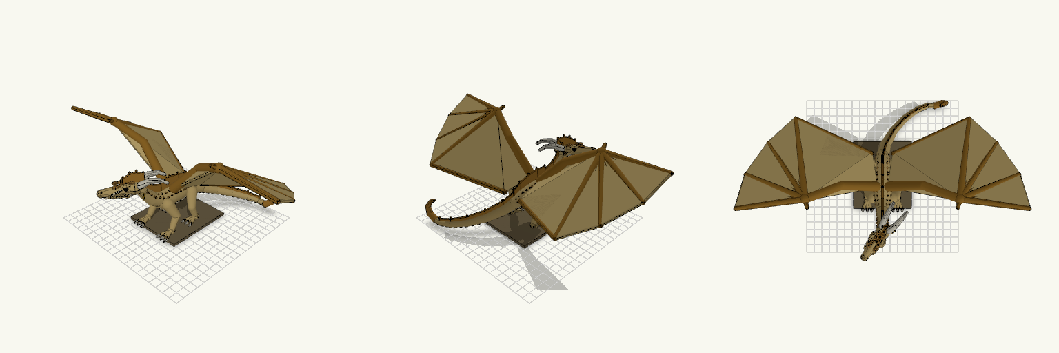 Male SandWing Dragon with Spread Wings