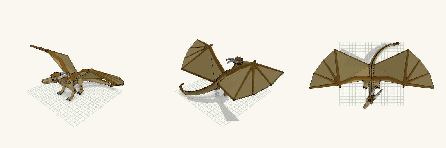 Male SandWing Dragon with Spread Wings