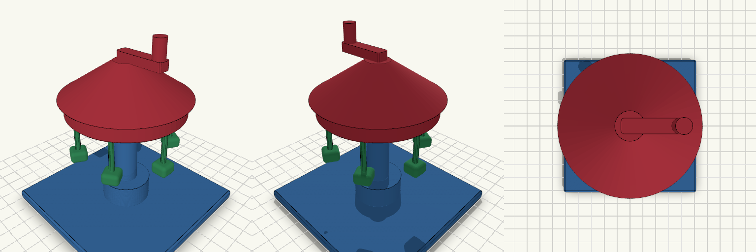 Funfair Swing Ride with Crank, 100 mm Base