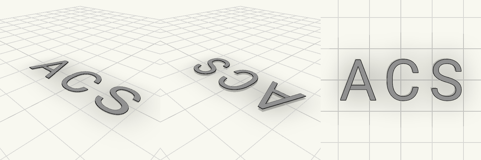 Flat Letters A, C, S