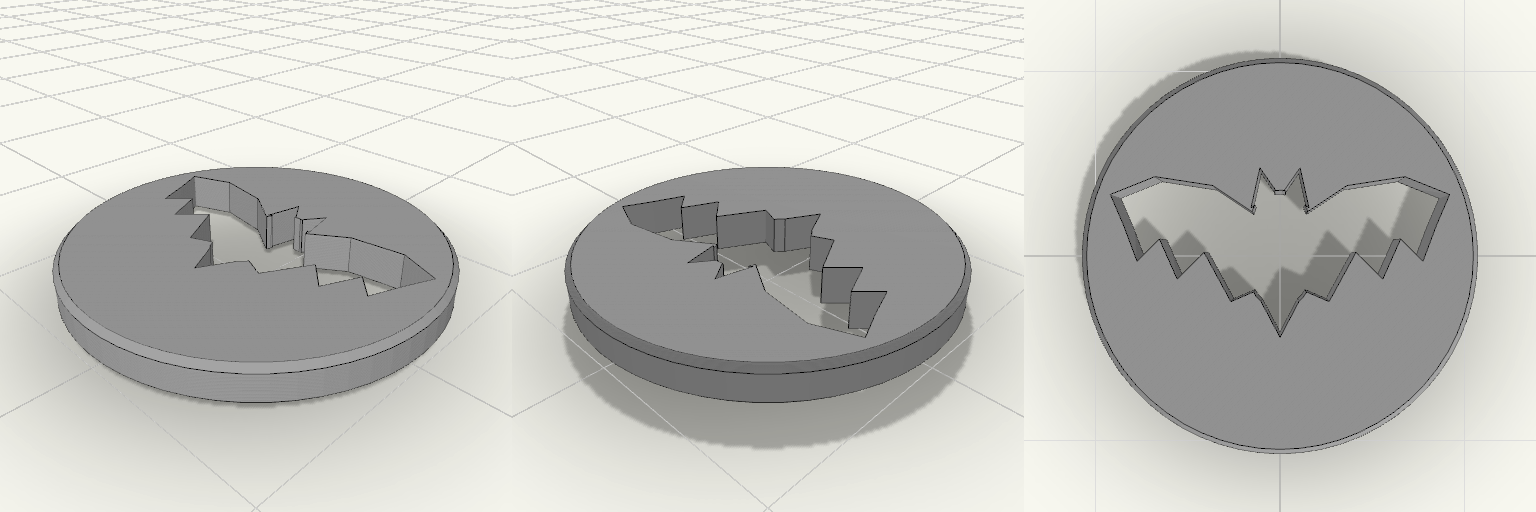 Bat Silhouette Disc, 20 mm
