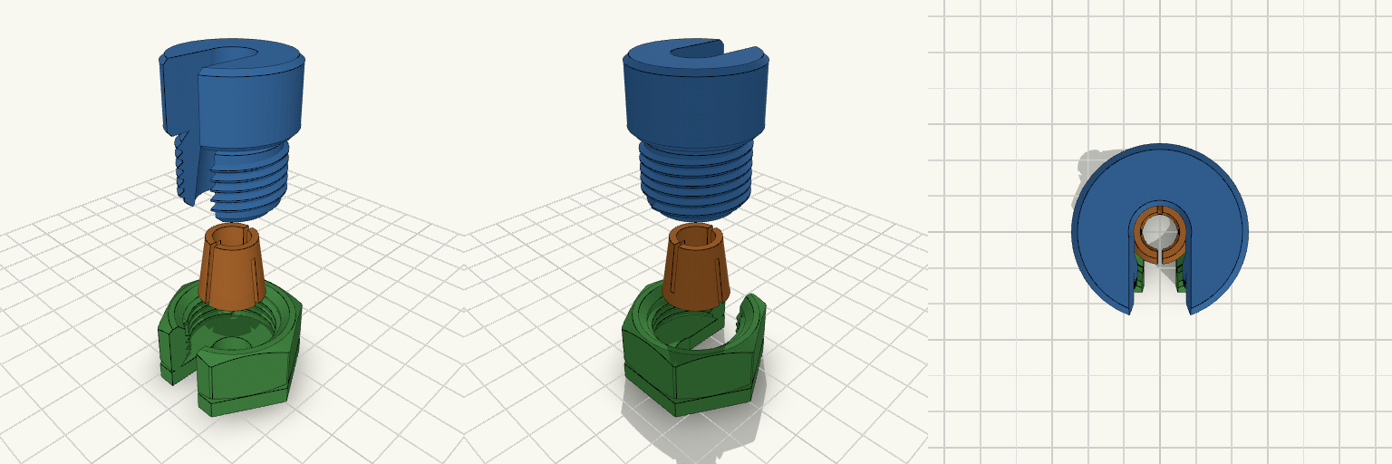 Side-Entry Split Compression Fitting for 8 mm Rod