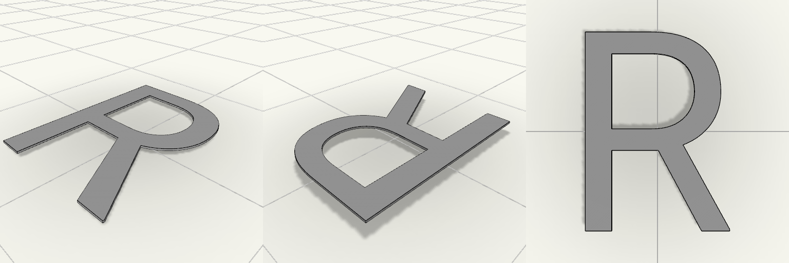 Flat Letter R, One Layer